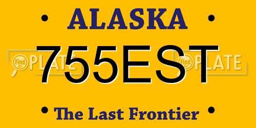 755EST Alaska License Plate
