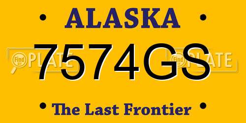 7574GS Alaska License Plate