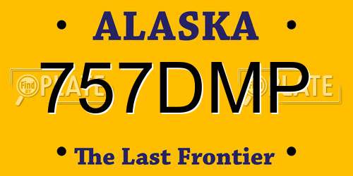 757DMP Alaska License Plate
