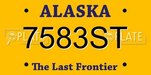 7583ST Alaska License Plate