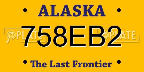 758EB2 Alaska License Plate