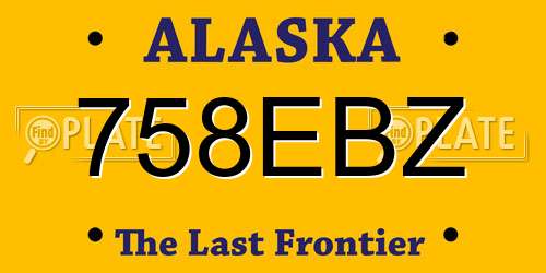 758EBZ Alaska License Plate