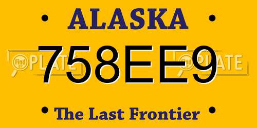758EE9 Alaska License Plate
