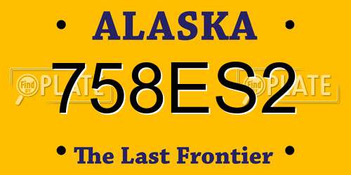 758ES2 Alaska License Plate