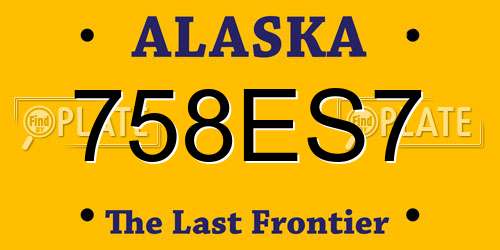 758ES7 Alaska License Plate