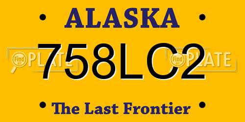 758LC2 Alaska License Plate