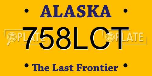 758LCT Alaska License Plate