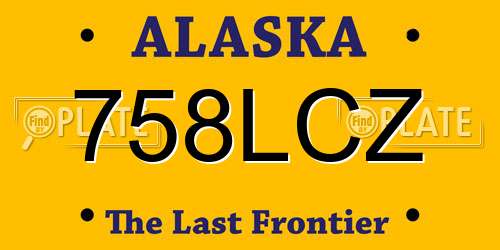 758LCZ Alaska License Plate