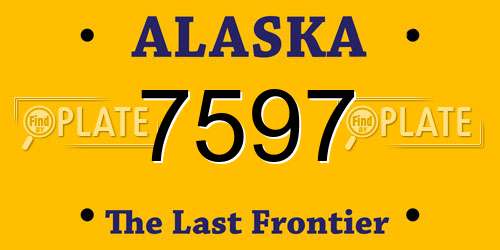 7597 Alaska License Plate