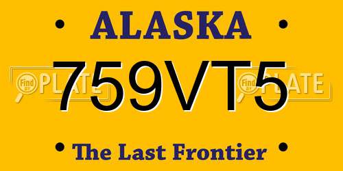 759VT5 Alaska License Plate