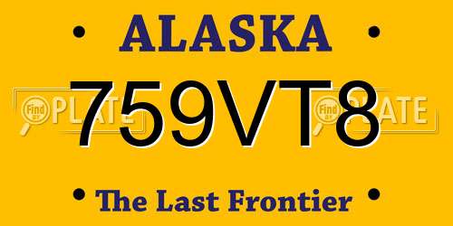 759VT8 Alaska License Plate