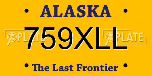 759XLL Alaska License Plate