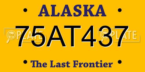 75AT437 Alaska License Plate