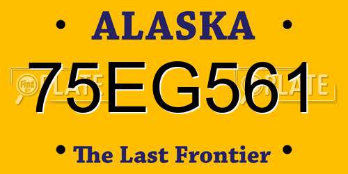 75EG561 Alaska License Plate