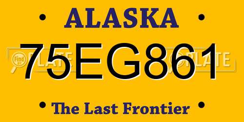 75EG861 Alaska License Plate