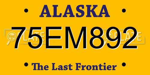75EM892 Alaska License Plate