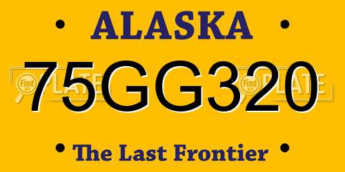 75GG320 Alaska License Plate