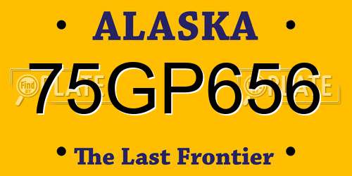 75GP656 Alaska License Plate