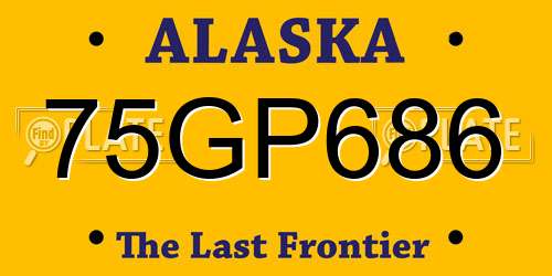 75GP686 Alaska License Plate