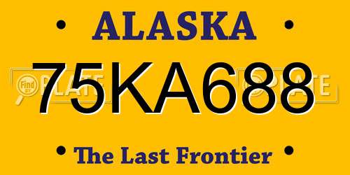 75KA688 Alaska License Plate