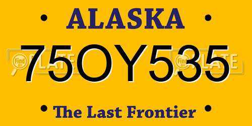 75OY535 Alaska License Plate
