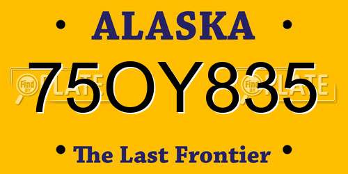 75OY835 Alaska License Plate