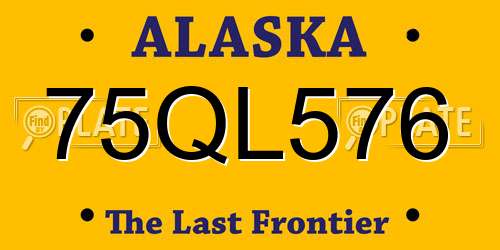 75QL576 Alaska License Plate