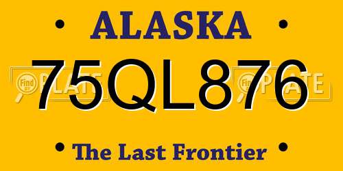 75QL876 Alaska License Plate