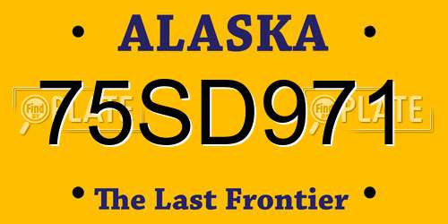 75SD971 Alaska License Plate