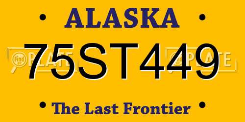 75ST449 Alaska License Plate