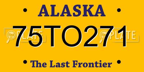 75TO271 Alaska License Plate