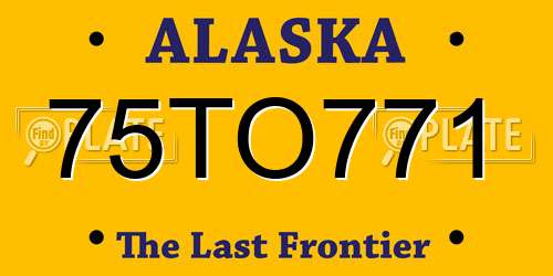 75TO771 Alaska License Plate
