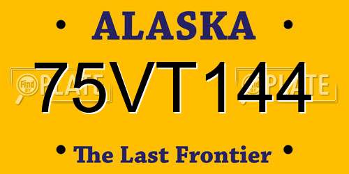 75VT144 Alaska License Plate