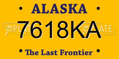 7618KA Alaska License Plate