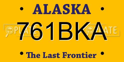 761BKA Alaska License Plate