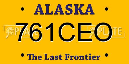 761CEO Alaska License Plate