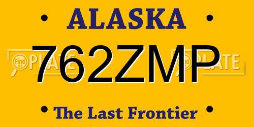 762ZMP Alaska License Plate