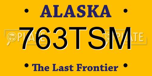 763TSM Alaska License Plate