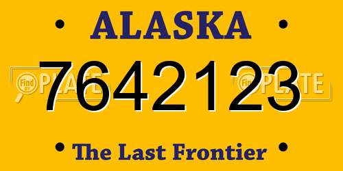 7642123 Alaska License Plate