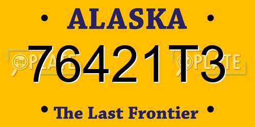 76421T3 Alaska License Plate