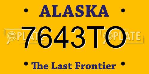 7643TO Alaska License Plate