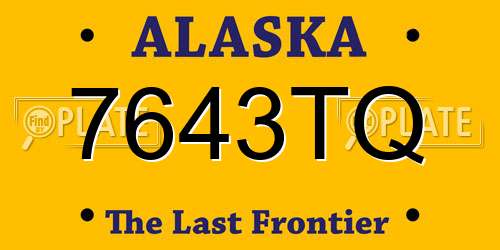 7643TQ Alaska License Plate