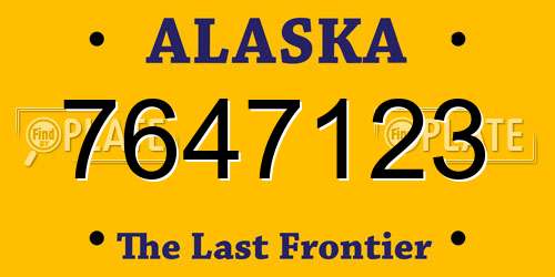 7647123 Alaska License Plate