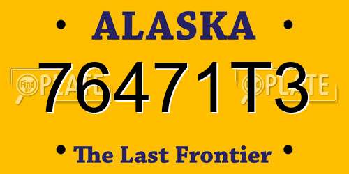 76471T3 Alaska License Plate