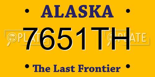 7651TH Alaska License Plate