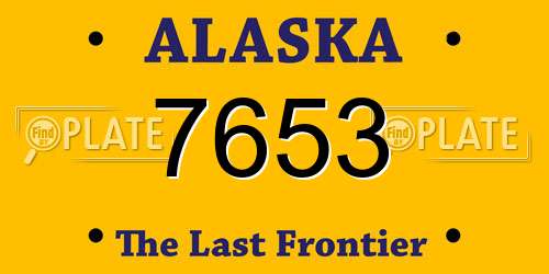 7653 Alaska License Plate