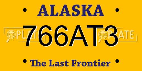766AT3 Alaska License Plate