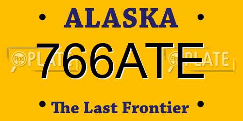 766ATE Alaska License Plate