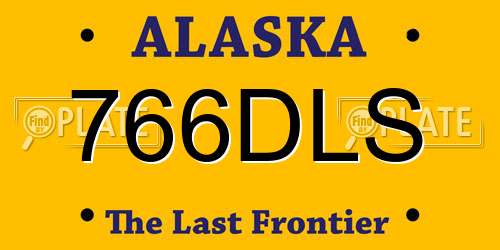 766DLS Alaska License Plate