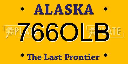 766OLB Alaska License Plate